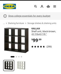 USED IKEA KALLAX 9-Cube Shelf Unit Black-Brown