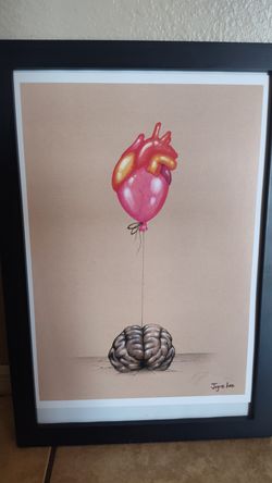 Joyce Lee Heart Floating Over Brain Painting