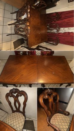 Solid Wood Dining Room Set w/ 6 Chairs – $275 OBO