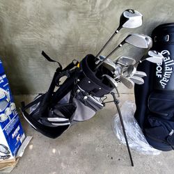 Golf clubs with Callaway special Pepsi bag