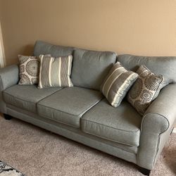 Couch And Matching Sofa Grey Blue 