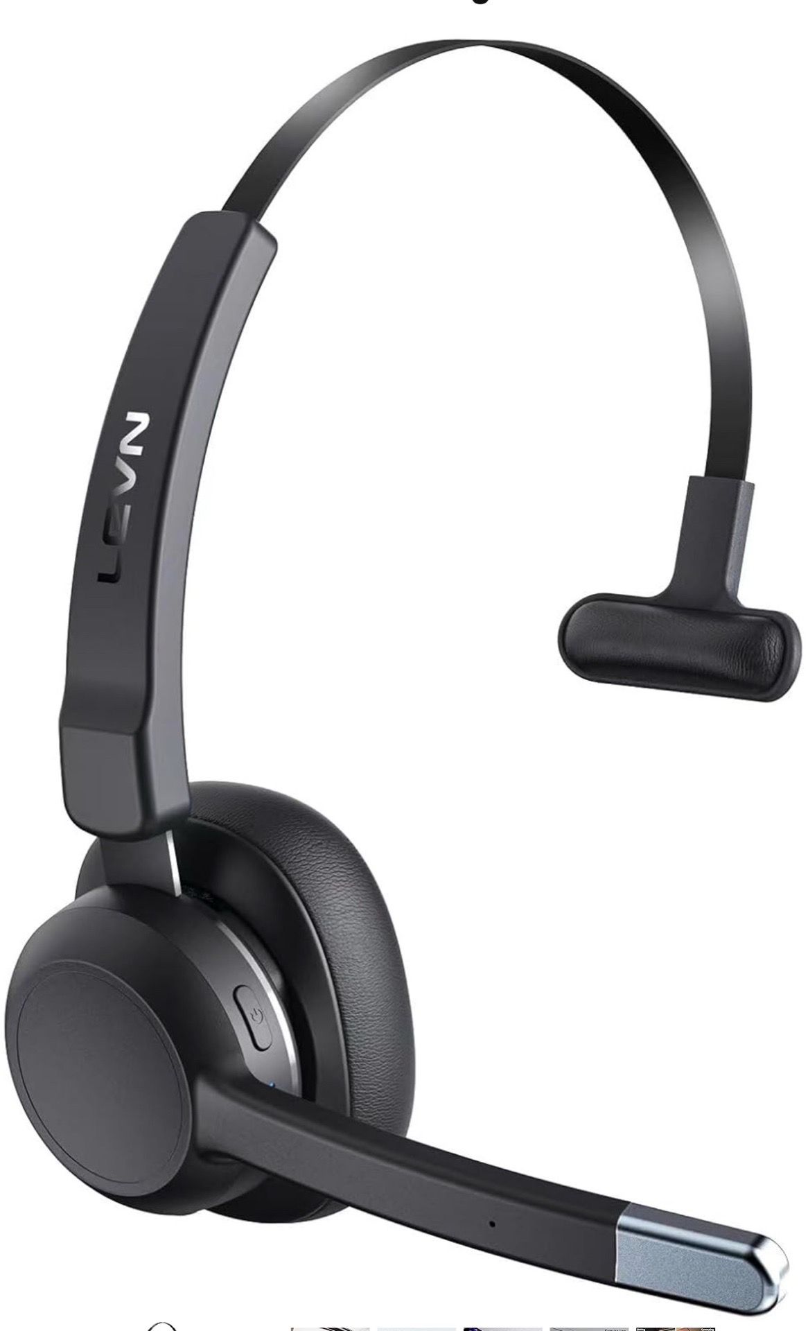New LEVN Trucker Headset, Trucker Bluetooth Headset with Noise Cancelling Microphone & Mute Button, Bluetooth Headsets V5.2 Multipoint for Work from H