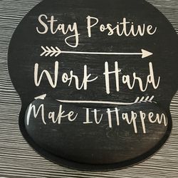 Inspirational Black Mouse Pad with Wrist Support