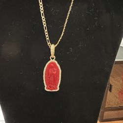 Gold Plated Chain With Virgencita Charm 