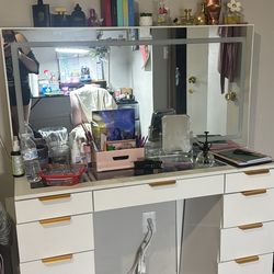 Vanity with glass top