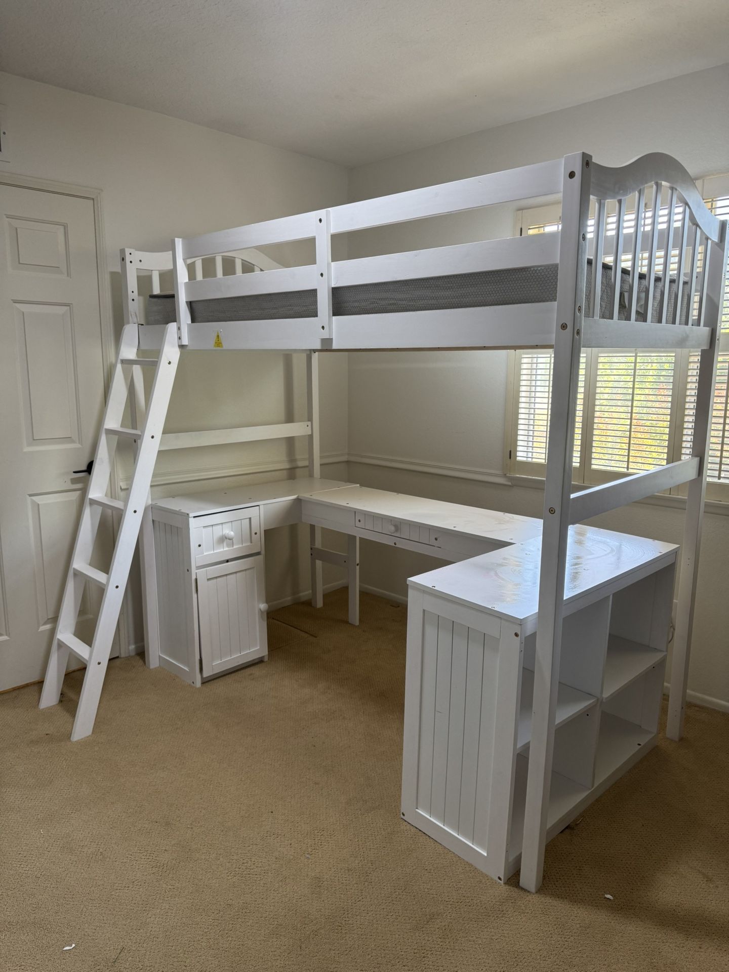 Twin Bunk Bed Over Desk With Mattress 