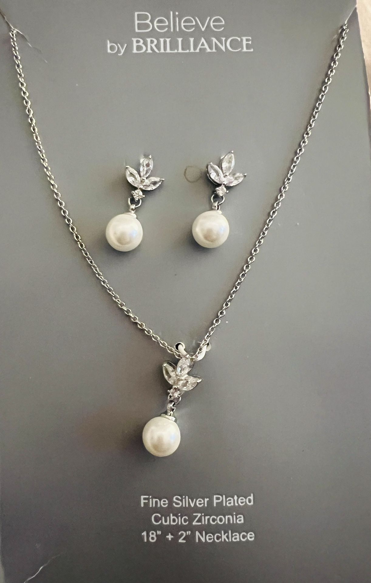 Pearl Necklace And Earring Set