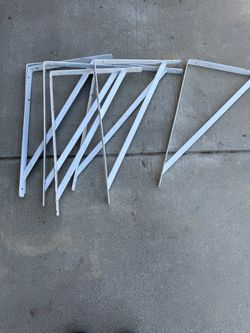 White Metal Shelf Brackets Set 7