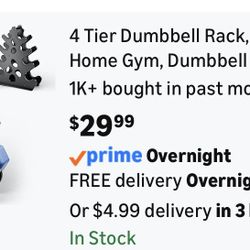Brand New 4 Tier Dumbbell Rack, Weight Rack For Home Gym, Dumbbell Stand for Free Weights