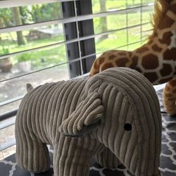 Giraffe And Elephnat Stuffed Animals -Baby Room Decor 