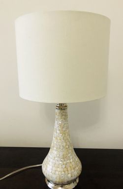 Table Lamp —Mother of Pearl & Silver—New
