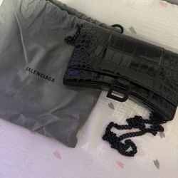 Balenciaga Hourglass croc-effect leather shoulder bag