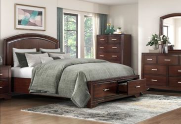 Hudson cherry queen platform bed