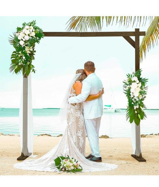 Wooden/Wood Arch 7.2FT for Wedding Ceremony, Arbor Backdrop Stand for Garden Parties, Indoor, Outdoor, Autumn Theme, Rustic Decorations