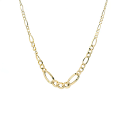 18K Yellow Gold 18" Graduated Figaro Chain