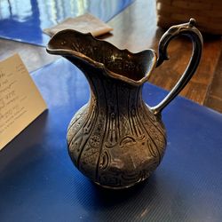 Antique English silver plate creamer & sugar bowl