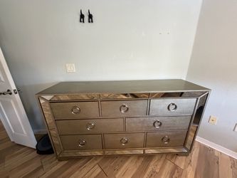 Mirrored Dresser with Ring Pull Hardware