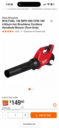 Milwaukee leaf blower