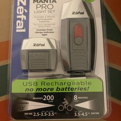 New Zefal Manta Pro Bicycle Light Set