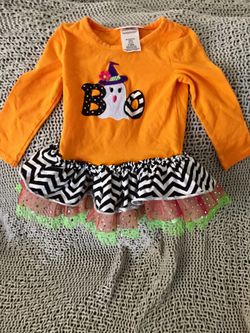 GUC 18 m Orange Boo Halloween Shirt w/ Sparkly Tulle