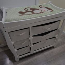 White Changing Table Station