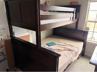 Solid Wood Twin-over-Full Bunk Bed – Dark Espresso Finish