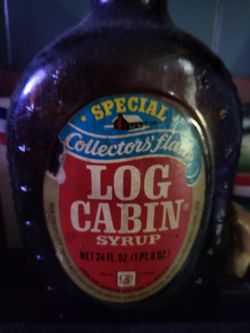 Vintage log cabin flask