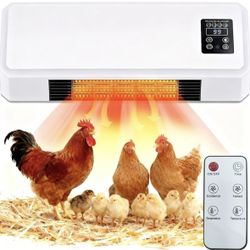 1500W Chicken Coop Heater For Winter?Wall-Mounted 2-Mode Heater For Chicken Cages,5S Fast Heating & Adjustable Temperature (77~99?)?Warm Stoves For Po