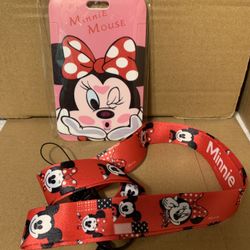Minnie Mouse Lanyard And Cardholder