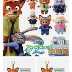 MINISO Zootopia Series Blindbox Confirmed Color, Plush Pendant & Keychain