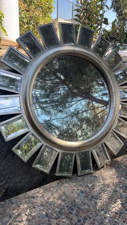 Sunburst Wall Mirror Silver Frame