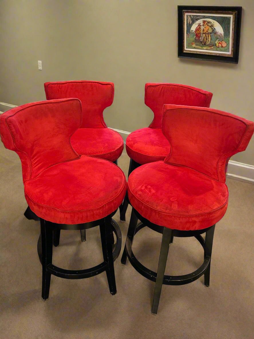 Red Rotating Bar Stool