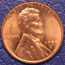 1958D Lincoln Wheat Penny Brilliant Uncirculated