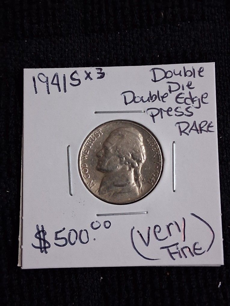 1941 S X3 DOUBLE DIE PRESSED EDGE ERROR VERY VERY RARE!!!