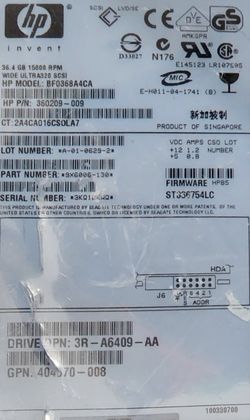 BF0368A4CA HP 36GB 15000RPM Ultra 320 SCSI 3.5 8MB Cache Hot Swap Hard Drive