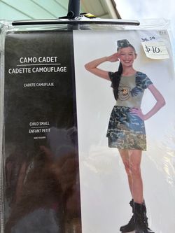 Camo Cadet Girls Halloween Costume Child Small