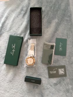 Lucky Fours Gold-Tone Watch with Box
