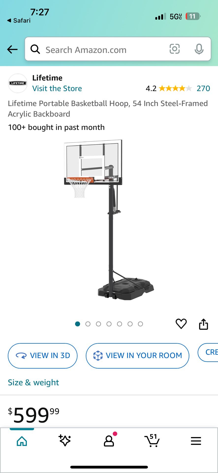 Reebok Basketball Hoop - Portable Rolling 