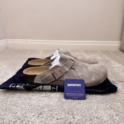 Birkenstock Men's Boston Soft Footbed Clogs (Taupe) Size: 44