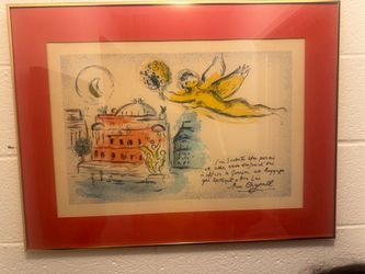 Marc Chagall Signed Lithograph Print Framed