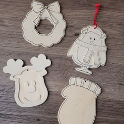 NEW Wooden Ornaments! Ready to paint/craft!