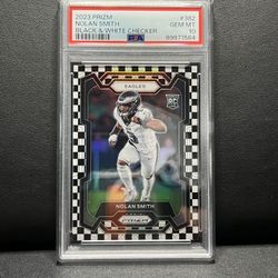 2023 Prizm Nolan Smith #382 SILVER AUTO PSA & PSA 10 CHECKERBOARD PHI EAGLES