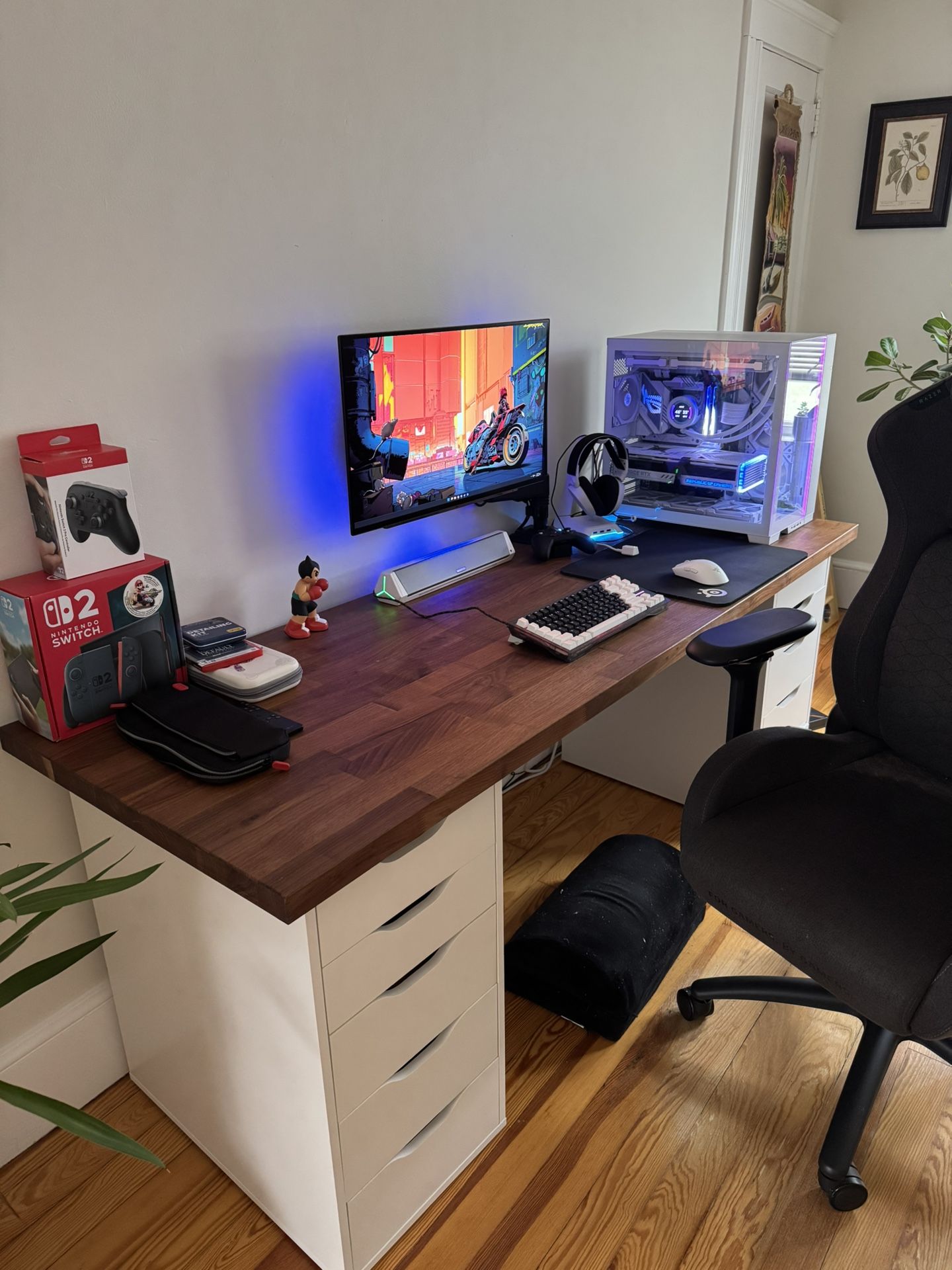 Ikea Computer desk - Karlby + Alex Drawers