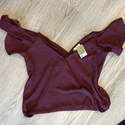 Burgundy Fashion Top Size Medium 