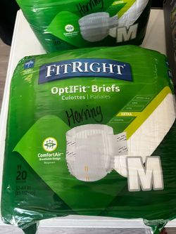 FitRight OptiFit Adult Briefs Size M – 20 Count – New Sealed
