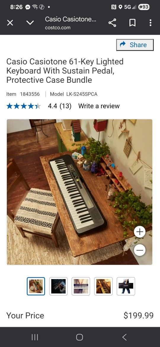 Like new Casio Casiotone 61-Key Lighted Keyboard With Sustain Pedal, Protective Case Bundle. Sells at ostco for $199 plus tax