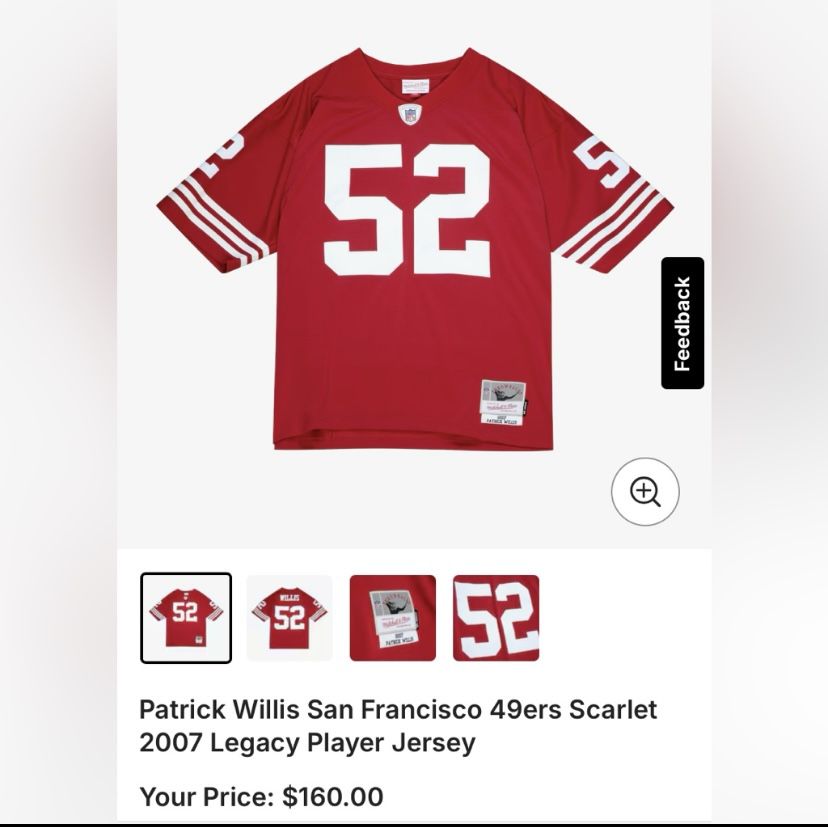 Mitchell & Ness Patrick Willis San Francisco 49ers Scarlet 2007 Legacy Player Jersey