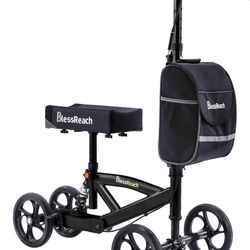 Deluxe Medical Deluxe Scooter Walk for Foot Injuries Compact Fines, with Double Rear Brake on the Wheel and Impact Absorption Under the Knee Fence