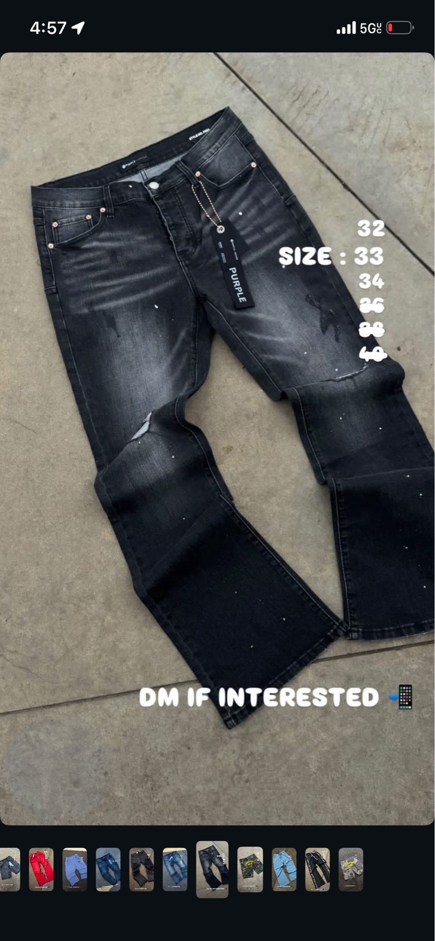 Size 34 black faded purple jeans