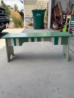 Funky striped handpainted bench